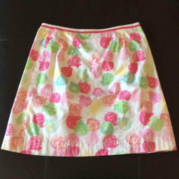 Lilly Pulitzer seashell gingham wrap skirt size 2 - Picture 2 of 5
